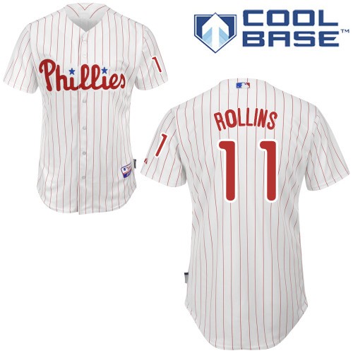 2012 New style Philadelphia Phillies 11 Jimmy Rollins White Cool Base MLB Jersey Baseball MLB Jerseys
